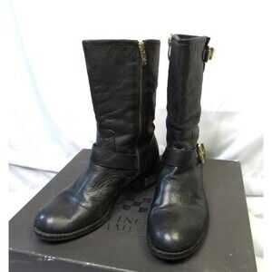 Vince Camuto Boots Womens Size 7.5 Silk Goat Leather VC-Winchell Zipper Buckle